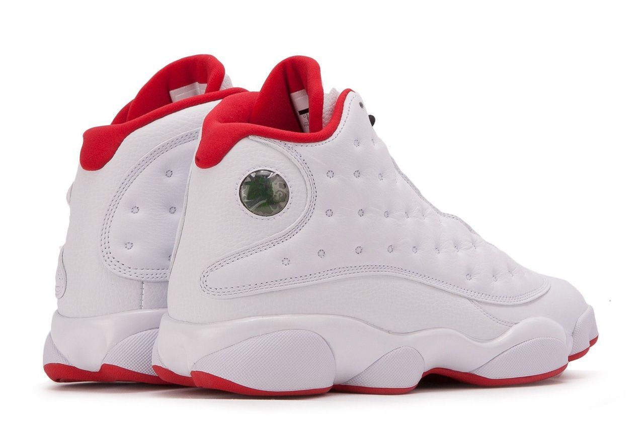 Nike Air Jordan 13 Retro White/Red, белые, красные, кожа, мужские